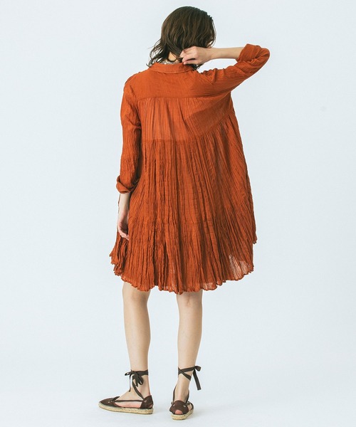 HLAADA（フラーダ）の「(HLAADA for ROSEBUD)COTTON VOILE TUNIC SHIRTS DRESS（ワンピース・レディース・ブラック/ブラウン/オフホワイト・ONE SIZE）」の14枚目の写真