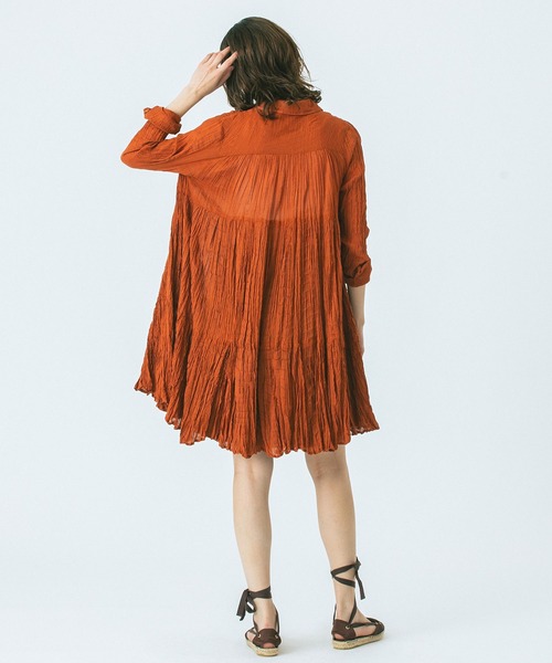 HLAADA（フラーダ）の「(HLAADA for ROSEBUD)COTTON VOILE TUNIC SHIRTS DRESS（ワンピース・レディース・ブラック/ブラウン/オフホワイト・ONE SIZE）」の12枚目の写真