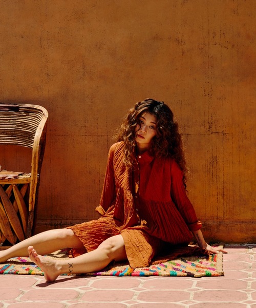 HLAADA（フラーダ）の「(HLAADA for ROSEBUD)COTTON VOILE TUNIC SHIRTS DRESS（ワンピース・レディース・ブラック/ブラウン/オフホワイト・ONE SIZE）」の16枚目の写真