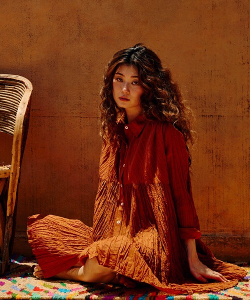 HLAADA for ROSEBUD)COTTON VOILE TUNIC SHIRTS DRESS