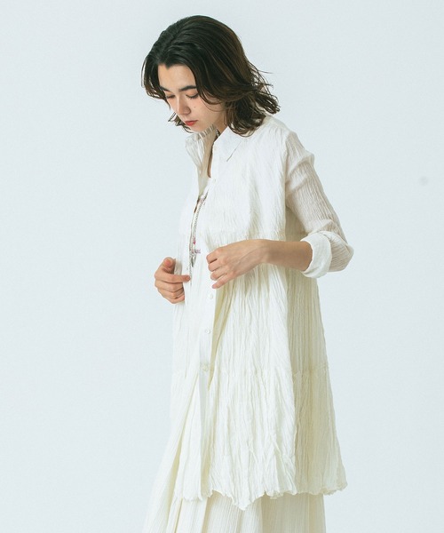 HLAADA（フラーダ）の「(HLAADA for ROSEBUD)COTTON VOILE TUNIC SHIRTS DRESS（ワンピース・レディース・ブラック/ブラウン/オフホワイト・ONE SIZE）」の22枚目の写真