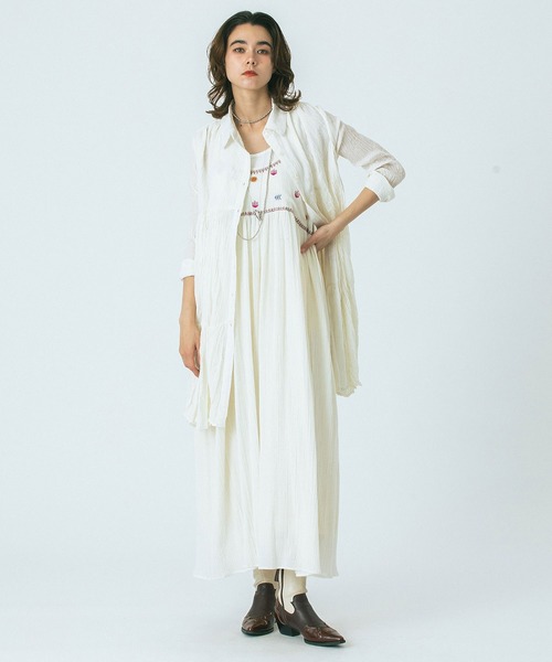 HLAADA（フラーダ）の「(HLAADA for ROSEBUD)COTTON VOILE TUNIC SHIRTS DRESS（ワンピース・レディース・ブラック/ブラウン/オフホワイト・ONE SIZE）」の20枚目の写真