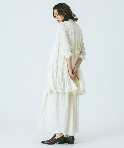 HLAADA（フラーダ）の「(HLAADA for ROSEBUD)COTTON VOILE TUNIC SHIRTS DRESS（ワンピース・レディース・ブラック/ブラウン/オフホワイト・ONE SIZE）」の18枚目の写真
