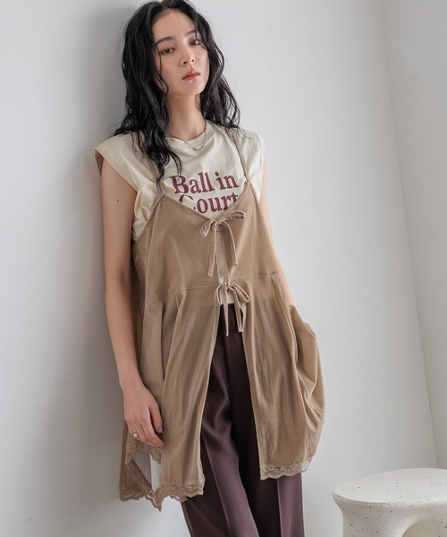 LOWRYS FARM 【上下セット】２ＷＡＹカットベロアミニワンピース他 2WAYカットベロアミニワンピース 578265（ワンピース
