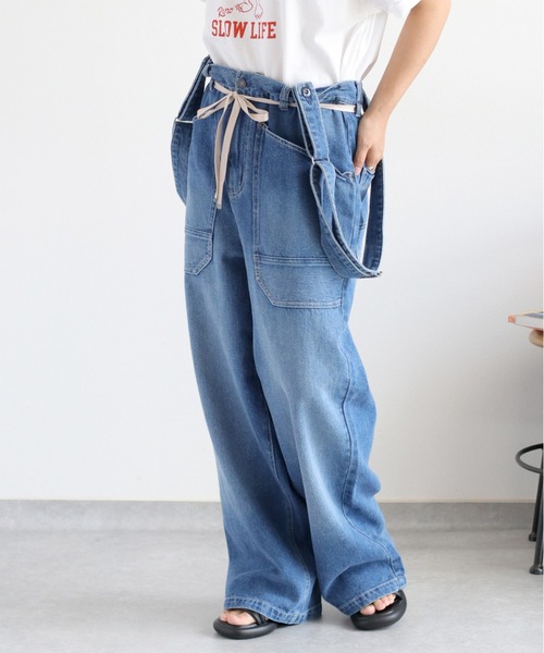 cepo（セポ）の「〈2way〉コットンリネンマルチサスペンダーデニムパンツ（デニムパンツ・レディース・ブルー系2/ブルー系3・M/S）」の22枚目の写真