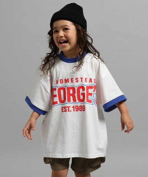 GEORGE'S(ジョージズ)の「【KIDS】ロゴヴィンテージTシャツ(Tシャツ/カットソー・キッズ・チャコールグレー/オフホワイト・150cm/130cm/110cm)」の2枚目の写真