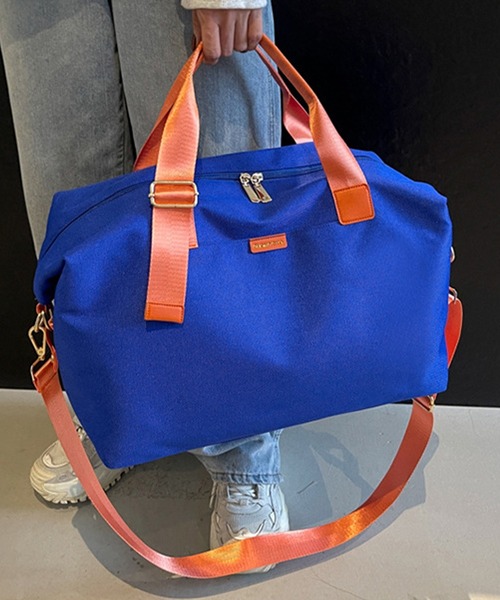 DAY CLOSET（デイ クローゼット）の「2WAYトラベルボストンバッグ ［ショルダー紐付き/肩掛けOK/キャリーオン可能］（ボストンバッグ・レディース・オフホワイト/グレー/ブルー/グリーン・ONE SIZE）」の4枚目の写真