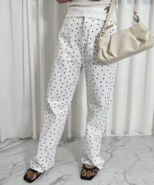 mebole(メボレ)の「フラワードットワイドパンツ(その他パンツ・レディース・ホワイト/ブラック・MEDIUM/LARGE)」の7枚目の写真