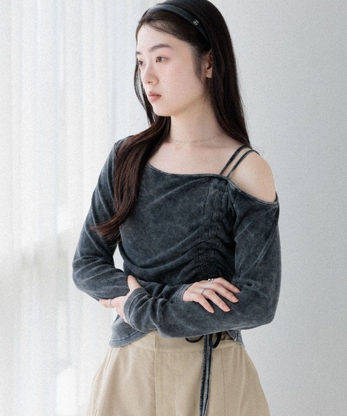 Heather（ヘザー）の「ドロストカットソー　581494（Tシャツ/カットソー・レディース・アッシュグレー/杢グレー/スミクロ・FREE）」の11枚目の写真