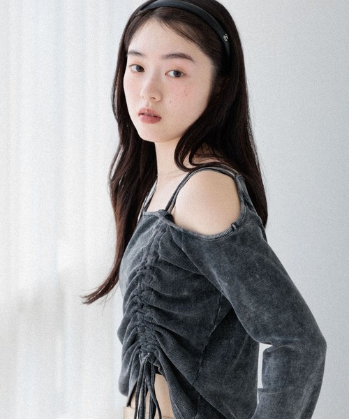 Heather（ヘザー）の「ドロストカットソー　581494（Tシャツ/カットソー・レディース・アッシュグレー/杢グレー/スミクロ・FREE）」の12枚目の写真