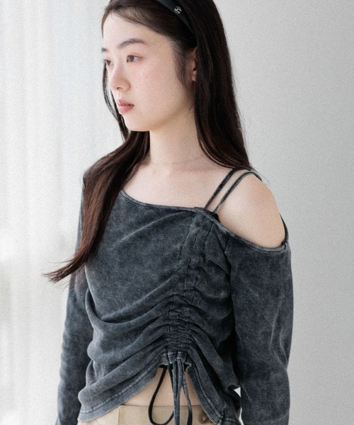 Heather（ヘザー）の「ドロストカットソー　581494（Tシャツ/カットソー・レディース・アッシュグレー/杢グレー/スミクロ・FREE）」の13枚目の写真