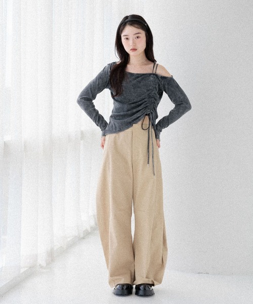 Heather（ヘザー）の「ドロストカットソー　581494（Tシャツ/カットソー・レディース・アッシュグレー/杢グレー/スミクロ・FREE）」の14枚目の写真