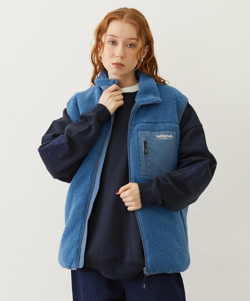 MILKFED.（ミルクフェド）の「LOGO BOA VEST（ベスト・レディース・オフホワイト/ブルー/ブラック・ONE SIZE）」の3枚目の写真