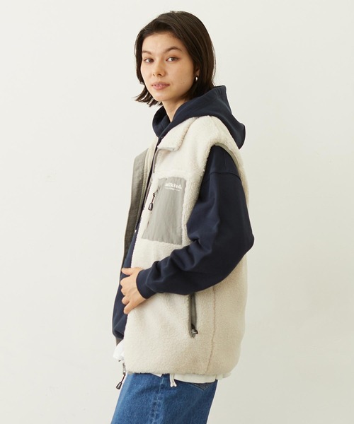MILKFED.（ミルクフェド）の「LOGO BOA VEST（ベスト・レディース・オフホワイト/ブルー/ブラック・ONE SIZE）」の8枚目の写真