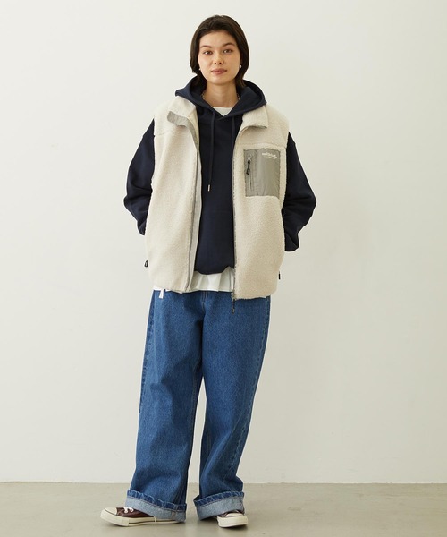 MILKFED.（ミルクフェド）の「LOGO BOA VEST（ベスト・レディース・オフホワイト/ブルー/ブラック・ONE SIZE）」の11枚目の写真