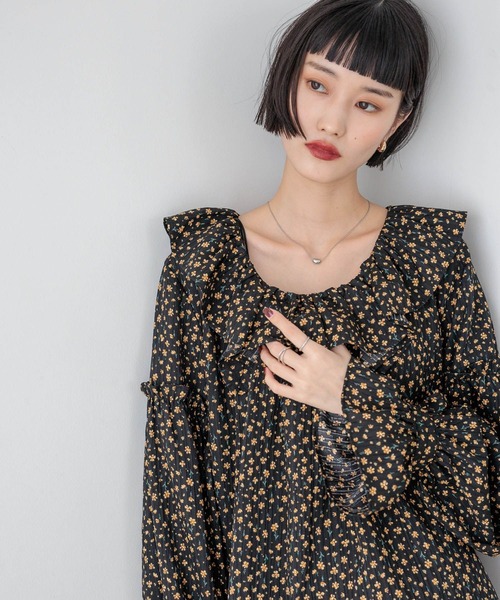 LOWRYS FARM（ローリーズファーム）の「アソートフリルチュニックブラウス　 587858（シャツ/ブラウス・レディース・ブラウン/ブラック/アイボリー/その他・FREE）」の6枚目の写真