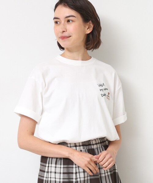 Dessin(デッサン)の「【ユニセックス・洗える】Deddy刺繍入り オーガニックコットンTシャツ(Tシャツ/カットソー・レディース・ブラウン系その他/ホワイト系/ライトイエロー系・04/03/02/01)」の19枚目の写真