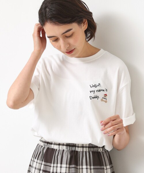 Dessin(デッサン)の「【ユニセックス・洗える】Deddy刺繍入り オーガニックコットンTシャツ(Tシャツ/カットソー・レディース・ブラウン系その他/ホワイト系/ライトイエロー系・04/03/02/01)」の20枚目の写真