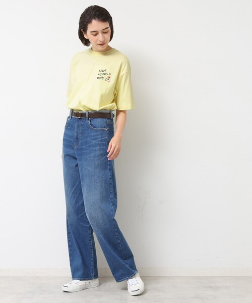 Dessin(デッサン)の「【ユニセックス・洗える】Deddy刺繍入り オーガニックコットンTシャツ(Tシャツ/カットソー・レディース・ブラウン系その他/ホワイト系/ライトイエロー系・04/03/02/01)」の7枚目の写真