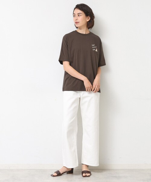 Dessin(デッサン)の「【ユニセックス・洗える】Deddy刺繍入り オーガニックコットンTシャツ(Tシャツ/カットソー・レディース・ブラウン系その他/ホワイト系/ライトイエロー系・04/03/02/01)」の11枚目の写真