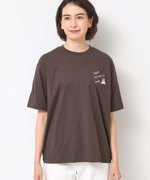 Dessin(デッサン)の「【ユニセックス・洗える】Deddy刺繍入り オーガニックコットンTシャツ(Tシャツ/カットソー・レディース・ブラウン系その他/ホワイト系/ライトイエロー系・04/03/02/01)」の13枚目の写真