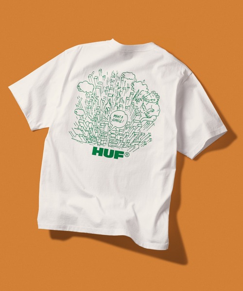 HUF(ハフ)の「WHAT A JUNGLE TEE(Tシャツ/カットソー・メンズ・ホワイト/ブラック・XXL/XL/L/M/S)」の1枚目の写真