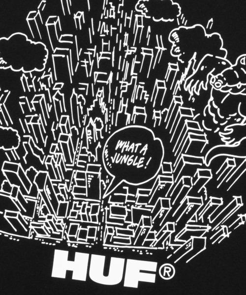 HUF(ハフ)の「WHAT A JUNGLE TEE(Tシャツ/カットソー・メンズ・ホワイト/ブラック・XXL/XL/L/M/S)」の7枚目の写真