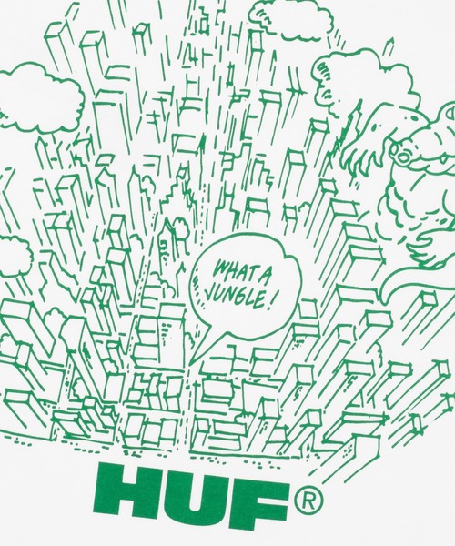 HUF(ハフ)の「WHAT A JUNGLE TEE(Tシャツ/カットソー・メンズ・ホワイト/ブラック・XXL/XL/L/M/S)」の9枚目の写真