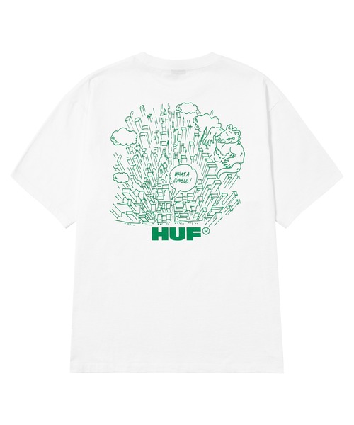 HUF(ハフ)の「WHAT A JUNGLE TEE(Tシャツ/カットソー・メンズ・ホワイト/ブラック・XXL/XL/L/M/S)」の3枚目の写真