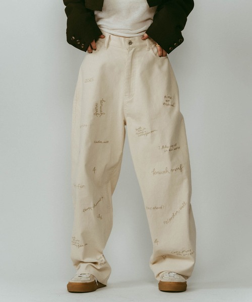 Knuth Marf(クヌースマーフ)の「【Knuth Marf】クヌースマーフ embroidered corduroy pants コーデュロイ刺繍 ワイドパンツ(その他パンツ・レディース・カーキ/アイボリー/ネイビー・M/S/XS)」の5枚目の写真