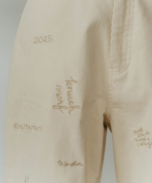 Knuth Marf(クヌースマーフ)の「【Knuth Marf】クヌースマーフ embroidered corduroy pants コーデュロイ刺繍 ワイドパンツ(その他パンツ・レディース・カーキ/アイボリー/ネイビー・M/S/XS)」の10枚目の写真