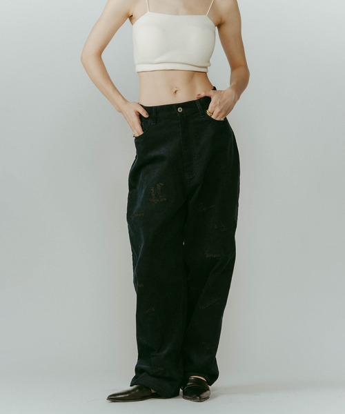 Knuth Marf(クヌースマーフ)の「【Knuth Marf】クヌースマーフ embroidered corduroy pants コーデュロイ刺繍 ワイドパンツ(その他パンツ・レディース・カーキ/アイボリー/ネイビー・M/S/XS)」の21枚目の写真