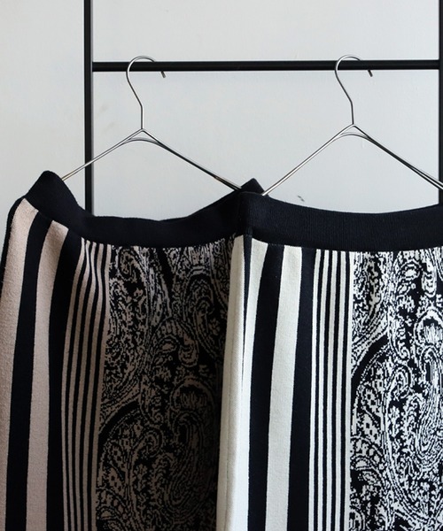 セール】柄切り替えニットスカート（スカート）｜antiqua（アンティカ