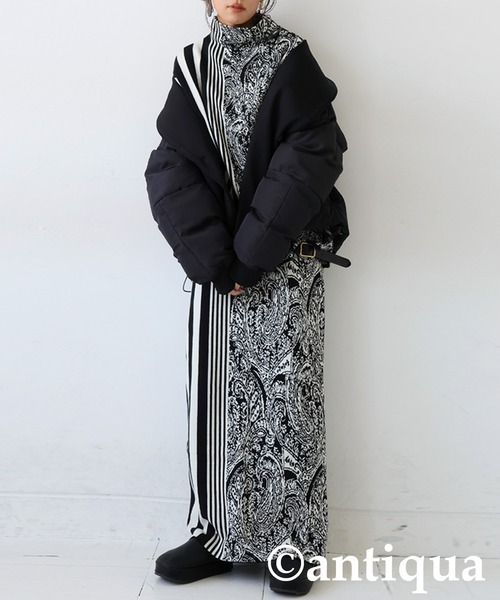 セール】柄切り替えニットスカート（スカート）｜antiqua（アンティカ