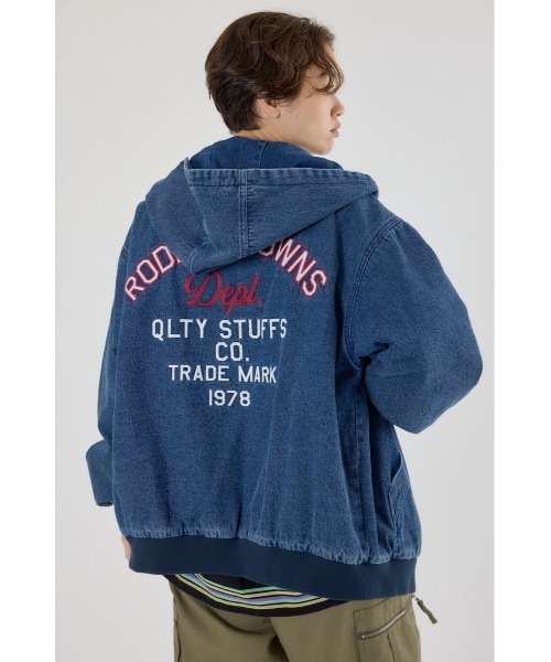 RODEO CROWNS WIDE BOWL（ロデオクラウンズワイドボウル）の「ワークフーデッドジャケット（その他アウター・レディース・ブラック/ブラウン/アイボリー/ブルー・MEDIUM/LARGE）」の4枚目の写真