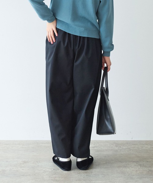 bulle de savon(ビュルデサボン)の「2/80 TWツイル タックパンツ(スラックス・レディース・ブラック/グレー・FREE)」の5枚目の写真