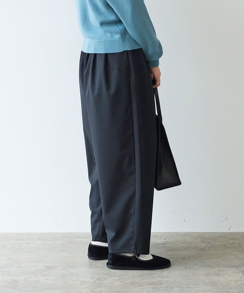 bulle de savon(ビュルデサボン)の「2/80 TWツイル タックパンツ(スラックス・レディース・ブラック/グレー・FREE)」の8枚目の写真