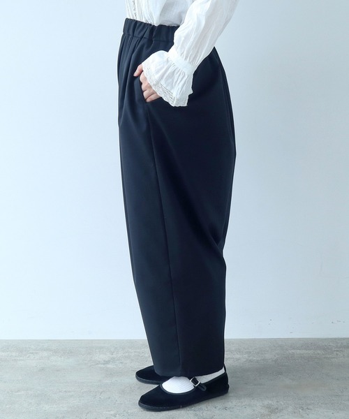 bulle de savon(ビュルデサボン)の「2/80 TWツイル タックパンツ(スラックス・レディース・ブラック/グレー・FREE)」の16枚目の写真