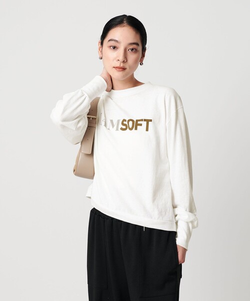 【新品】アメリカーナ　プリントリンガーＴシャツ　ロンT　ロングスリーブカットソー GOOD ROCK SPEED / NYC プリント ロングスリーブ Tシャツ ホワイト