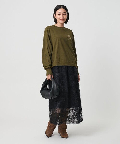 AMERICANA（アメリカーナ）の「【別注】＜Americana＞ロゴロングスリーブTシャツ（Tシャツ/カットソー・レディース・ライム/ホワイト/オリーブ・FREE）」の12枚目の写真