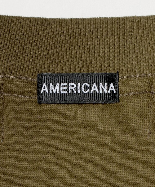 AMERICANA（アメリカーナ）の「【別注】＜Americana＞ロゴロングスリーブTシャツ（Tシャツ/カットソー・レディース・ライム/ホワイト/オリーブ・FREE）」の22枚目の写真