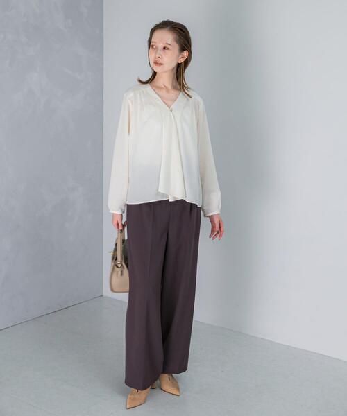 URBAN RESEARCH ROSSO WOMEN（アーバンリサーチ　ロッソ）の「イージーケアウーステッドストレートパンツ（その他パンツ・レディース・バーガンディー/ネイビー・36/38）」の5枚目の写真