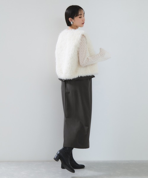 VIS（ビス）の「ビスチェドッキングライクキャミワンピース（ワンピース・レディース・グレー/ブラウン系その他・FREE）」の10枚目の写真