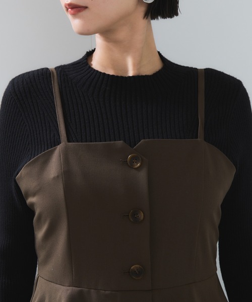 VIS（ビス）の「ビスチェドッキングライクキャミワンピース（ワンピース・レディース・グレー/ブラウン系その他・FREE）」の17枚目の写真