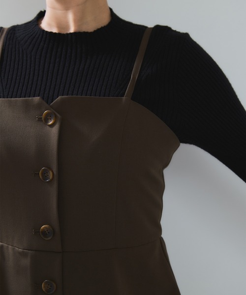 VIS（ビス）の「ビスチェドッキングライクキャミワンピース（ワンピース・レディース・グレー/ブラウン系その他・FREE）」の18枚目の写真