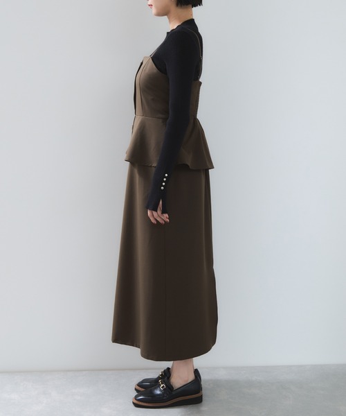 VIS（ビス）の「ビスチェドッキングライクキャミワンピース（ワンピース・レディース・グレー/ブラウン系その他・FREE）」の22枚目の写真