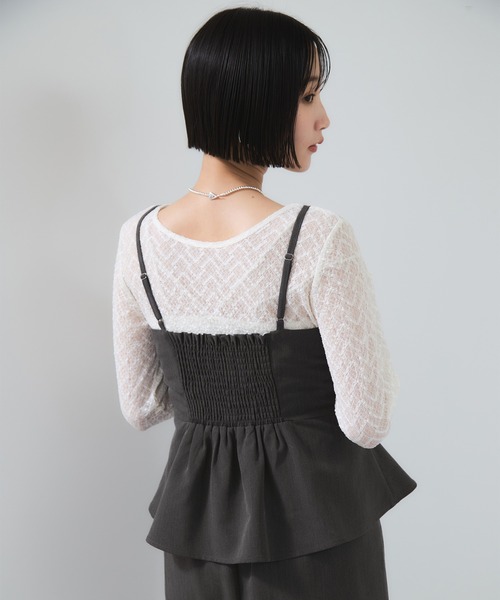 VIS（ビス）の「ビスチェドッキングライクキャミワンピース（ワンピース・レディース・グレー/ブラウン系その他・FREE）」の6枚目の写真