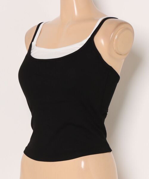 セール】フェイク レイヤード カップ付き ベーシック キャミソール