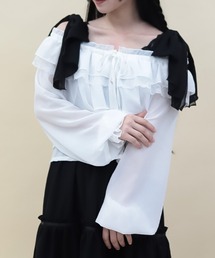 axes femme POETIQUE | オフショルシフォンＢＬ(シャツ/ブラウス)