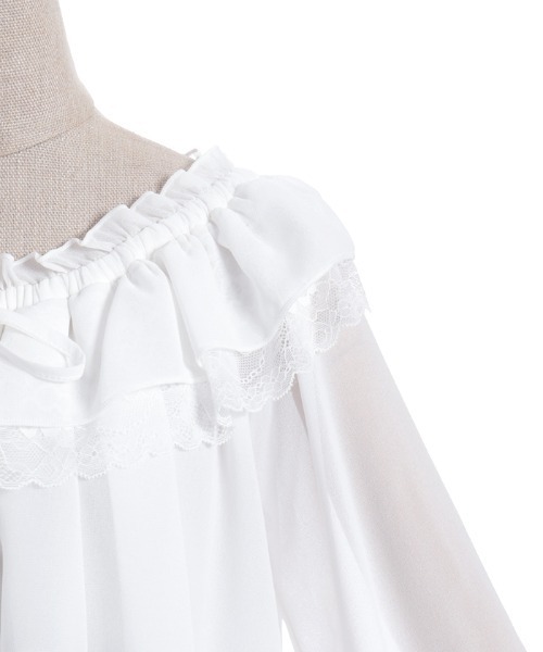 axes femme POETIQUE（アクシーズファムポエティック）の「オフショルシフォンＢＬ（シャツ/ブラウス・レディース・ピンク/ホワイト/ブラック・MEDIUM）」の22枚目の写真